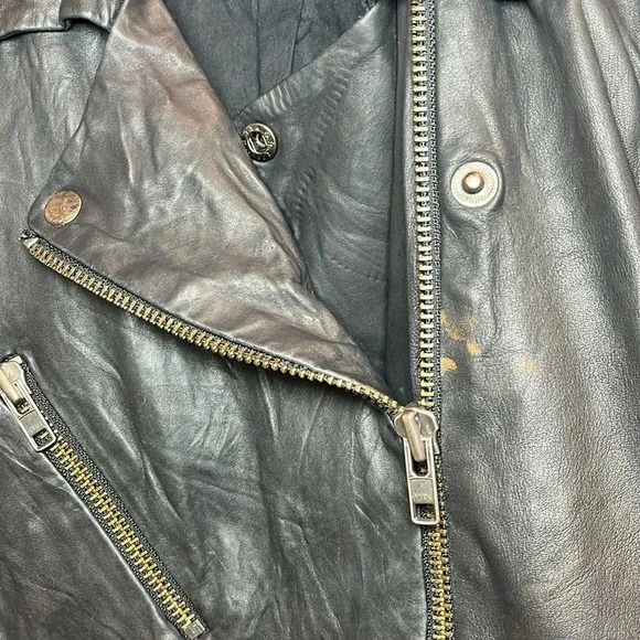 Walter Baker Black Leather Jacket 100% Genuine Leather Womens Size M Flaws - Picture 3 of 11